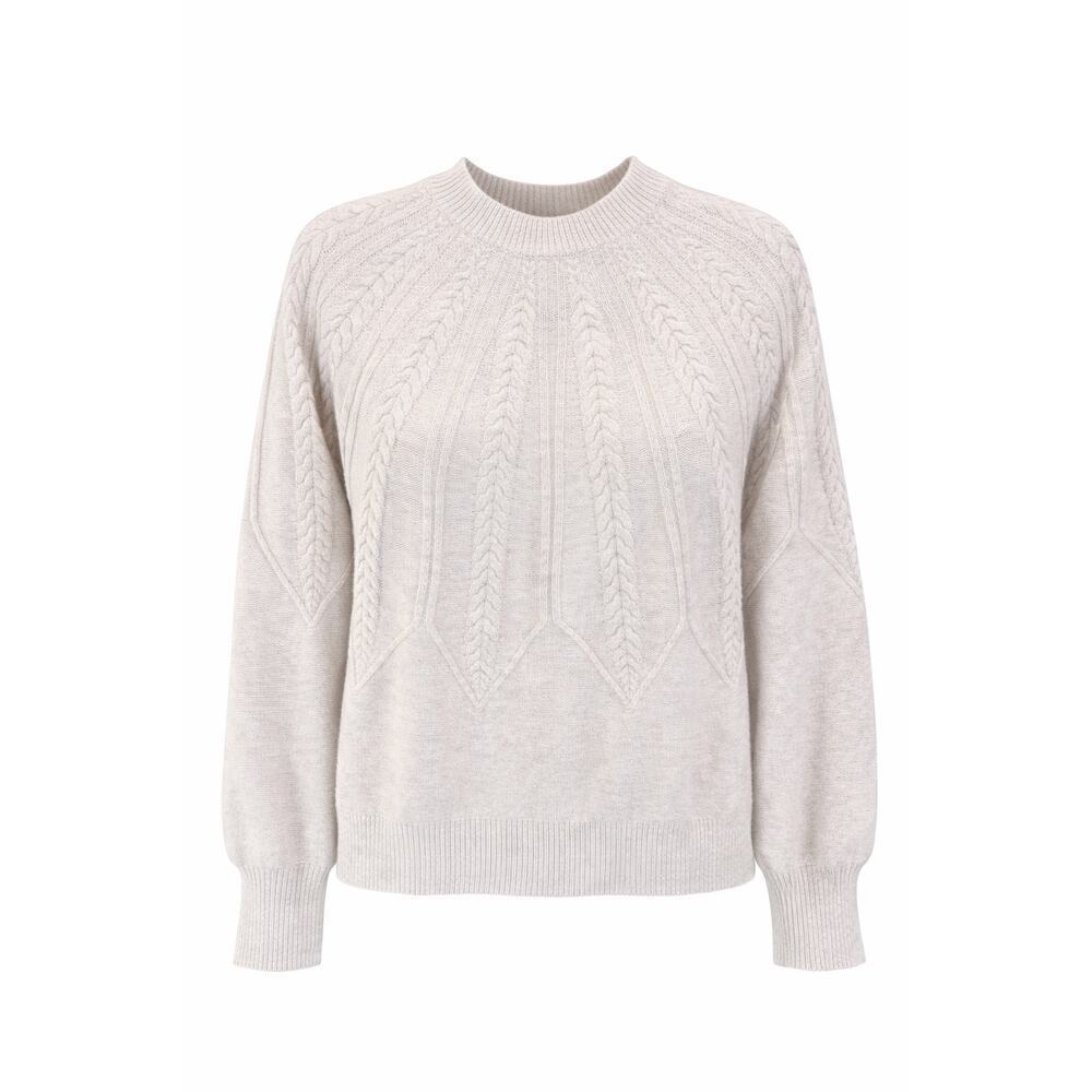 ASPEN Fair Isle Turtleneck Sweater Women’s Small Cream Beige Cozy Winter Nordic